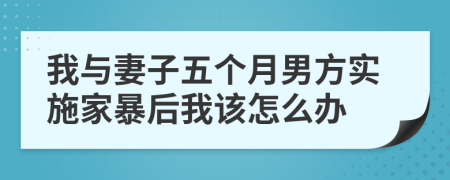 我与妻子五个月男方实施家暴后我该怎么办