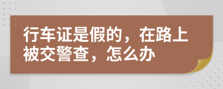 行车证是假的，在路上被交警查，怎么办