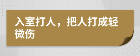 入室打人，把人打成轻微伤