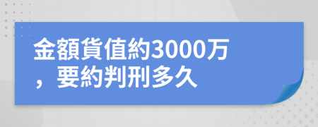 金額貨值約3000万，要約判刑多久