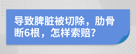 导致脾脏被切除，肋骨断6根，怎样索赔？