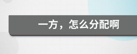 一方，怎么分配啊