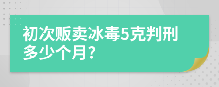 初次贩卖冰毒5克判刑多少个月？