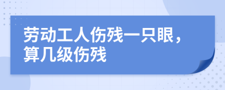 劳动工人伤残一只眼，算几级伤残