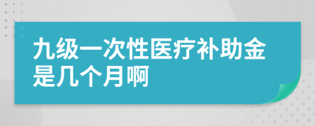 九级一次性医疗补助金是几个月啊