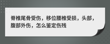 脊椎尾骨受伤，移位腰椎受损，头部，腹部外伤，怎么鉴定伤残