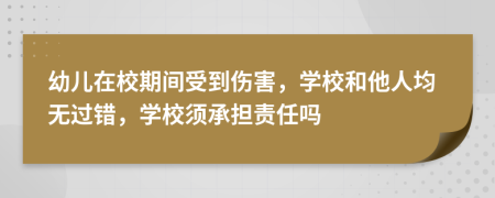 幼儿在校期间受到伤害，学校和他人均无过错，学校须承担责任吗