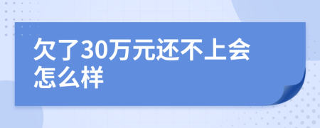 欠了30万元还不上会怎么样