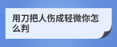 用刀把人伤成轻微你怎么判