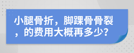 小腿骨折，脚踝骨骨裂，的费用大概再多少？