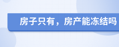 房子只有，房产能冻结吗