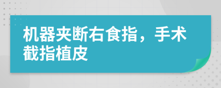 机器夹断右食指，手术截指植皮