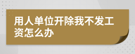 用人单位开除我不发工资怎么办