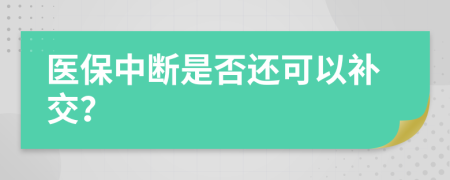 医保中断是否还可以补交？