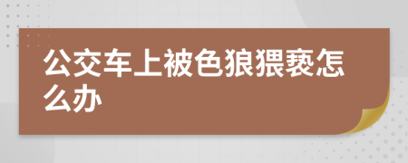 公交车上被色狼猥亵怎么办