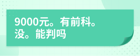 9000元。有前科。没。能判吗