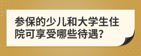 参保的少儿和大学生住院可享受哪些待遇？