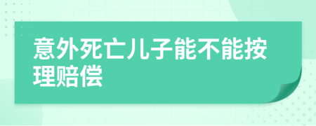 意外死亡儿子能不能按理赔偿