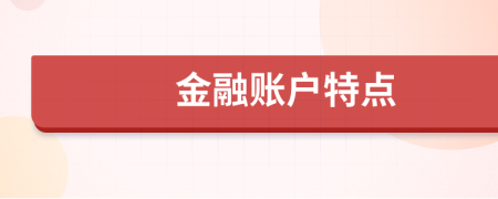 金融账户特点