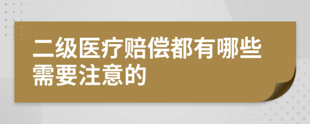 二级医疗赔偿都有哪些需要注意的