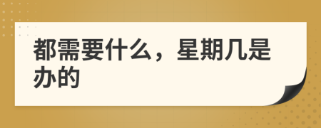 都需要什么，星期几是办的