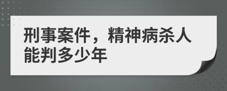 刑事案件，精神病杀人能判多少年