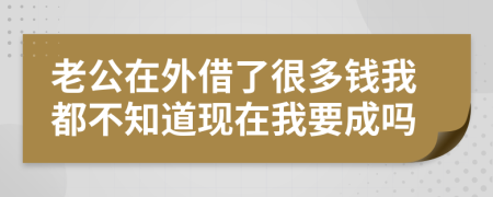 老公在外借了很多钱我都不知道现在我要成吗