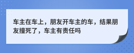 车主在车上，朋友开车主的车，结果朋友撞死了，车主有责任吗