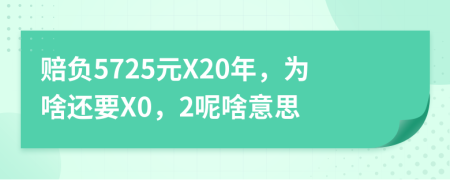 赔负5725元X20年，为啥还要X0，2呢啥意思