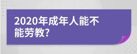 2020年成年人能不能劳教?