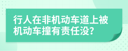 行人在非机动车道上被机动车撞有责任没？