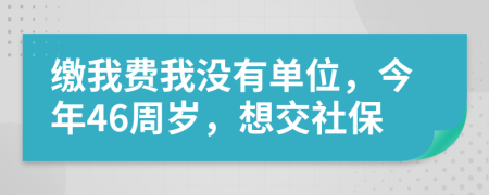 缴我费我没有单位，今年46周岁，想交社保