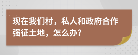 现在我们村，私人和政府合作强征土地，怎么办？