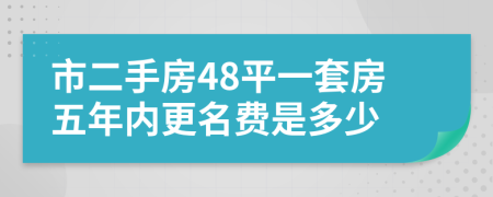 市二手房48平一套房五年内更名费是多少