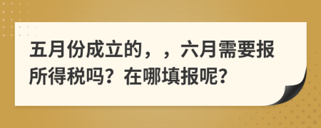 五月份成立的，，六月需要报所得税吗？在哪填报呢？