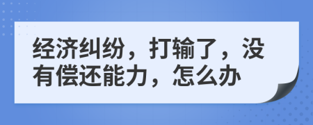 经济纠纷，打输了，没有偿还能力，怎么办