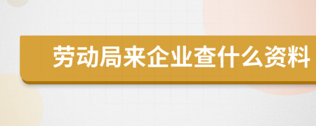 劳动局来企业查什么资料