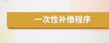 一次性补缴程序