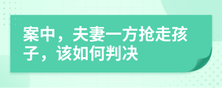 案中，夫妻一方抢走孩子，该如何判决