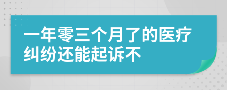 一年零三个月了的医疗纠纷还能起诉不