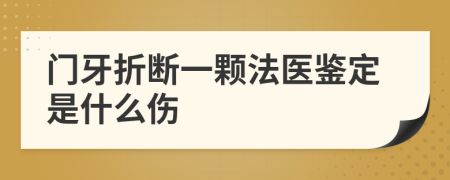 门牙折断一颗法医鉴定是什么伤