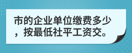 市的企业单位缴费多少，按最低社平工资交。