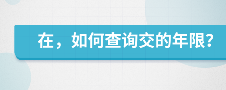 在，如何查询交的年限？