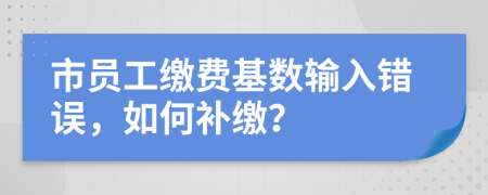 市员工缴费基数输入错误，如何补缴？