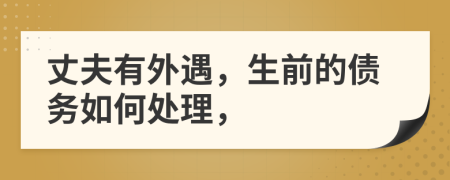 丈夫有外遇，生前的债务如何处理，