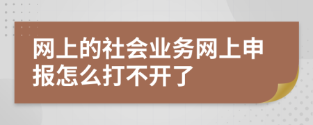 网上的社会业务网上申报怎么打不开了