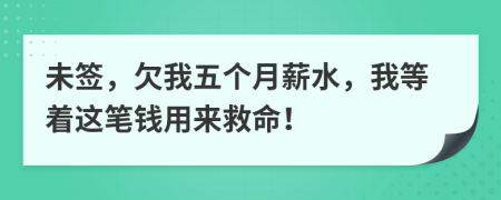 未签，欠我五个月薪水，我等着这笔钱用来救命！