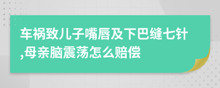 车祸致儿子嘴唇及下巴缝七针,母亲脑震荡怎么赔偿