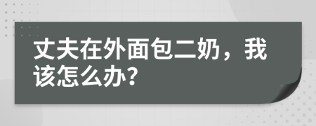 丈夫在外面包二奶，我该怎么办？