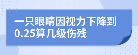 一只眼睛因视力下降到0.25算几级伤残